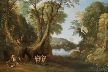 Faunes dans un paysage boisé